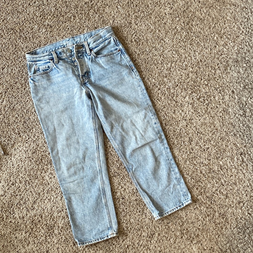 Old Navy High Rise cropped Slouchy Straight Jeans | 2 Petite